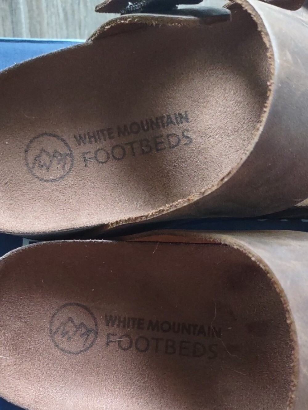 White Mountain Brown Leather Footbed Slide Sandals, Size 8, New With Tag's - Picture 2 of 6